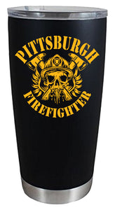 Pittsburgh Firefighter 20 or 30 oz Black Tumbler