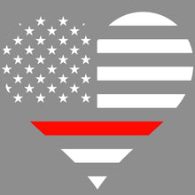 Thin Red Line Heart Flag