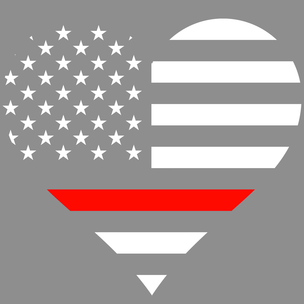 Thin Red Line Heart Flag