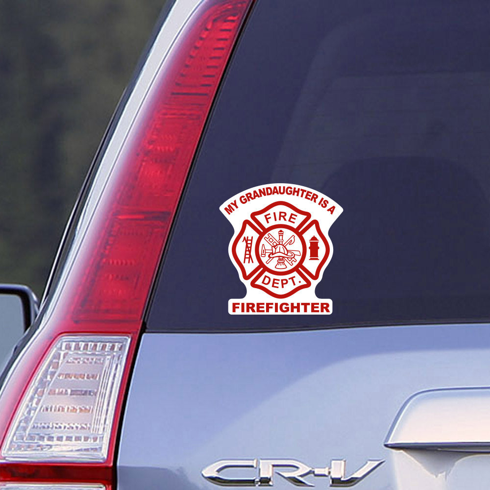 My Granddaughter is a Firefighter Car Window Decal, Firefighter Decal, Car Decal