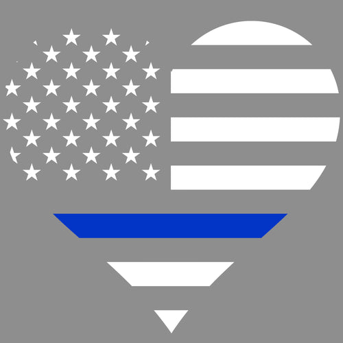Thin Blue Line Heart Flag