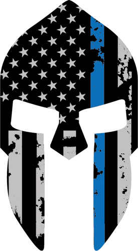 Spartan Thin Blue Line Car Window Decal, Police Decal, Blue Lives Matter
