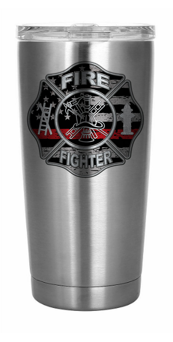 Maltese Steel Flag 20 or 30 oz Stainless Tumbler – Firefighter Decals